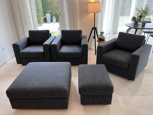 Ensemble de fauteuils IPdesign - 3 fauteuils et 2 tabourets