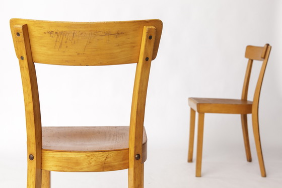 Image 1 of Paire de chaises de salle à manger de Francfort des années 1950, Allemagne - Remise à neuf Beechwood Classics