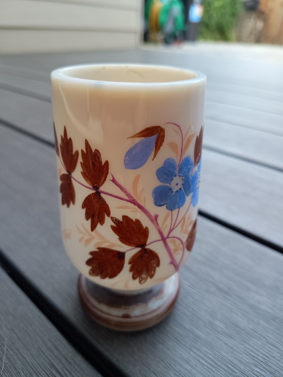 Vintage vase or chalice on a foot - hand-painted – Ceramic, Glass (photo 5 of 5)