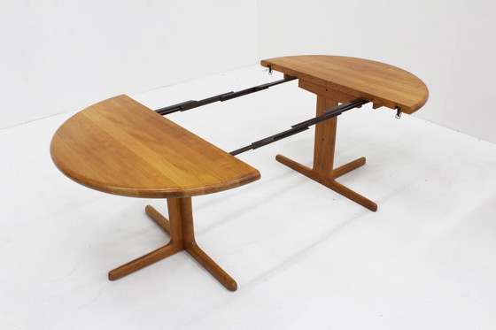 Image 1 of Vintage Danish round extendable dining table solid teak