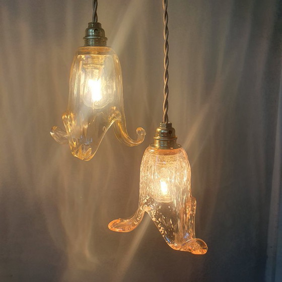 Image 1 of Set di 2 lampade a sospensione vintage di Murano - Italia - Murano