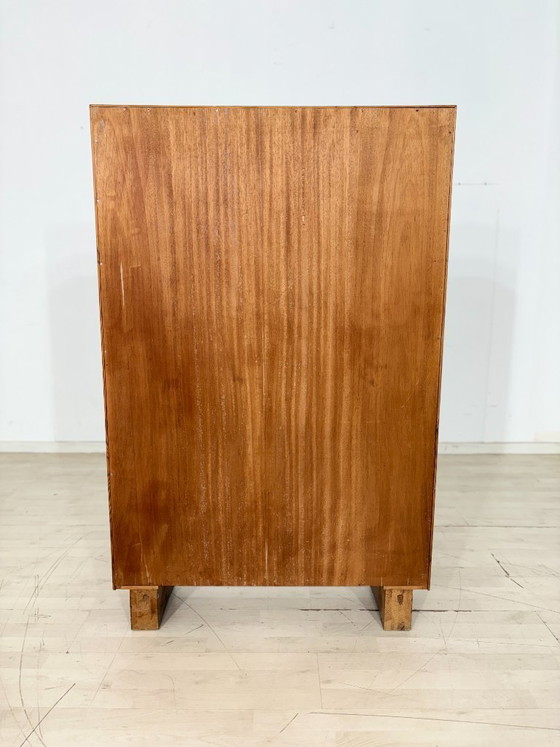 Image 1 of Elegant Art Deco walnut shelf / antique bookcase / cabinet with compartments from 1928