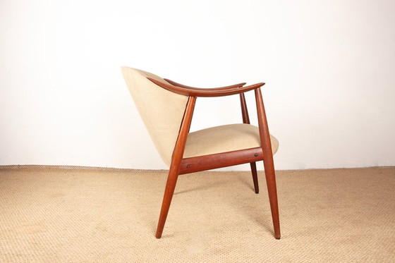 Image 1 of Pair of Scandinavian armchairs in teak and fabric, new Tyrol model by Gerhard Berg for Westnofa 1960.