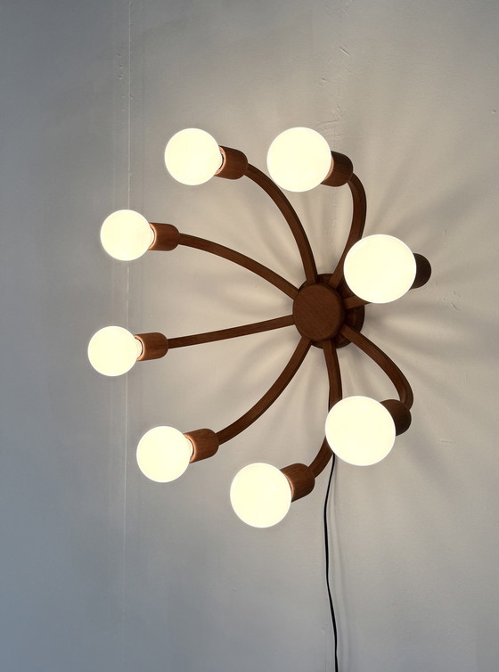 Image 1 of Lampada da parete/soffitto in teak vintage, Domus anni '70