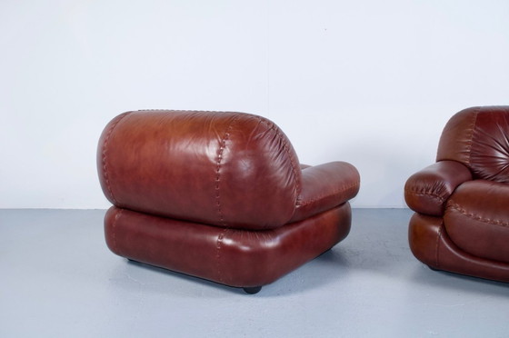 Image 1 of Ein Paar Sapporo-Ledersessel aus den 1970er Jahren, Verlag Mobil Girgi