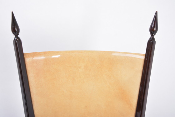 Image 1 of Set of Four Italian High Back Dining Chairs by Aldo Tura