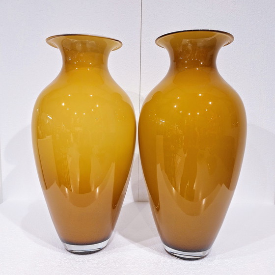 Image 1 of Set di due grandi vasi di Murano degli anni '60