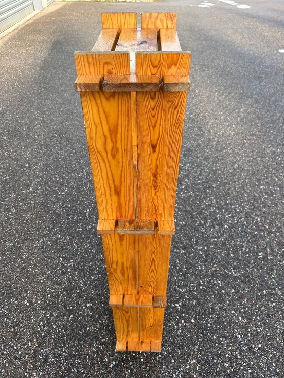 Image 1 of Mensola brutalista in pino, anni '70