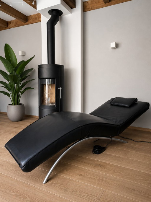 Koinor Jonas Designer Recliner – Black Leather – With Luxury Massage Function – verstelbare relaxstoel, rvs (photo 2 of 6)