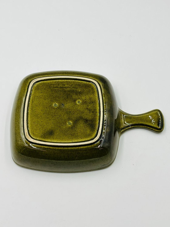 Image 1 of Piatto decorativo con manici in gres Hälsingborg Bengt Johansson anni '70