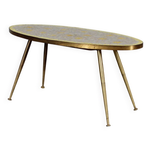 Mesa de centro de mosaico alemana de los años 50 Diseño vintage MCM