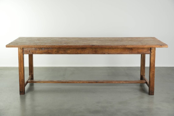Muy bonita mesa de comedor de granja antigua grande del siglo XIX hecha de madera de pino con un aspecto (photo 6 of 13)