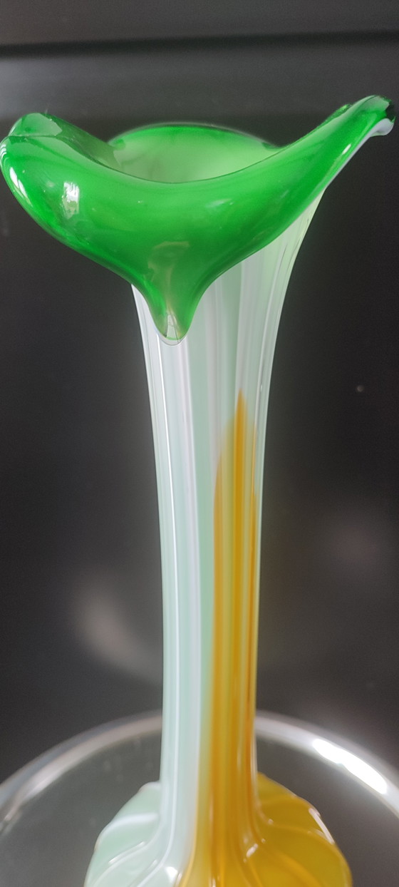 Image 1 of Large blown glass vase, artistic glassware from the 1970s.