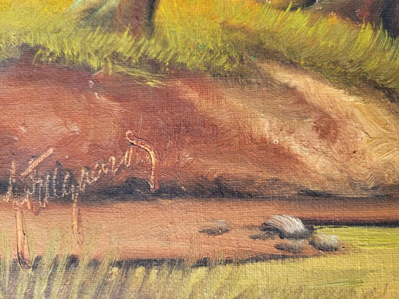 Dipinto a olio vintage di paesaggio forestale su tela – Dipinti e disegni (photo 10 of 10)