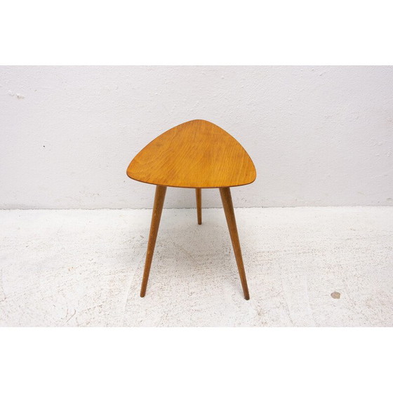 Image 1 of Vintage tripod stool in beechwood, Czechoslovakia 1960s