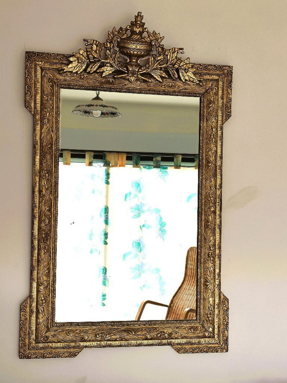 Image 1 of Grande specchio con frontale in stile Napoleone III