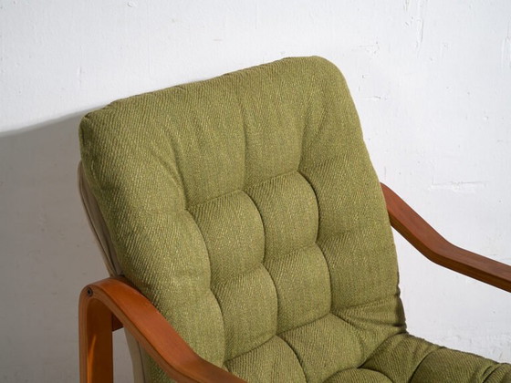 Olive green vintage armchair (c.1950) #80 – Canvas, Scandinavian (photo 14 of 40)