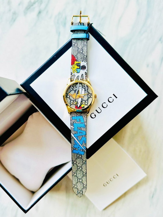 Image 1 of Gucci G-Timeless YA1264167 Donald Duck Gold PVD 38mm Unisex-Uhr