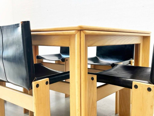 Set : 6 chaises modèle Monk et table de Afra et Tobia Scarpa pour Molteni, 1973