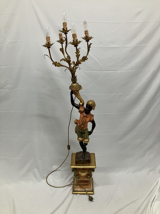 Beautiful Venetian Blackamoor Torchère Floor Lamp