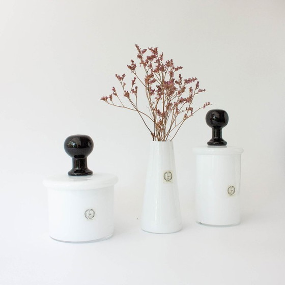 Vintage IVIMA White Opaline Glass Set from 1940s Marinha Grande, Decorative Objects (photo 3 of 18)
