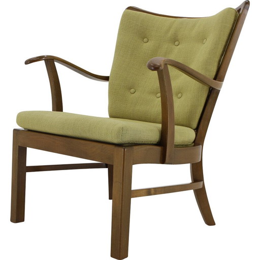Poltrona vintage in faggio modello 1628 di Soren Hansen, Danimarca, anni '40