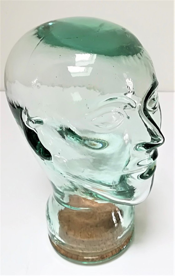 Image 1 of Glazen pot met een menselijke figuur, jaren 80
