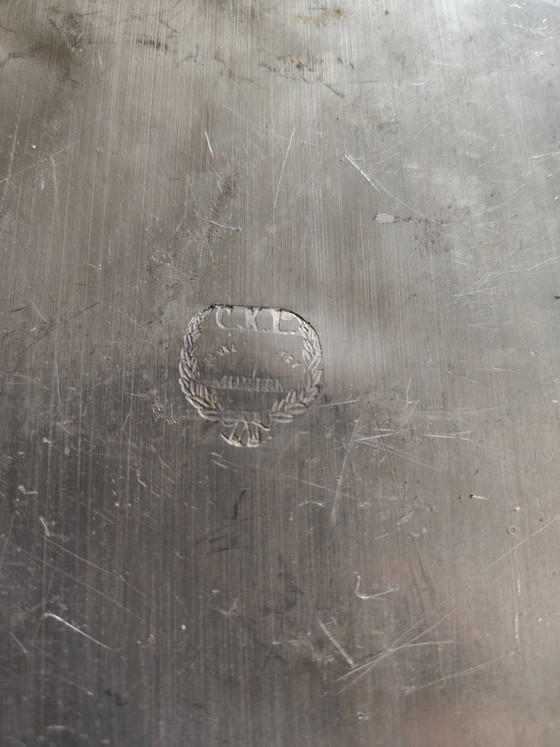 Image 1 of Set da fumo antico in peltro C.K.L. composto da 4 pezzi.