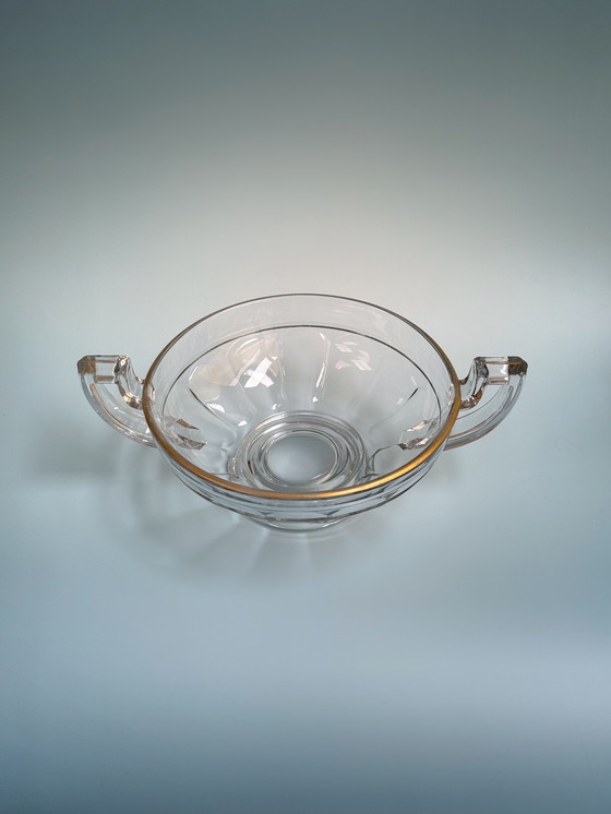 Image 1 of Val Saint Lambert - Bol Art Déco - Luxval - Décoration dorée