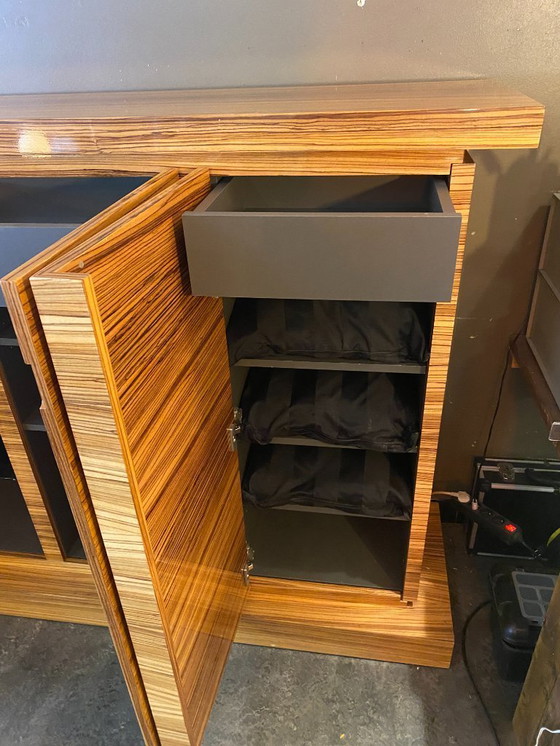 Image 1 of Unique wall unit in zebrano wood