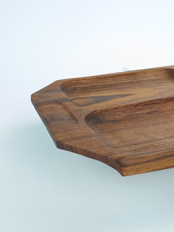 Image 1 of Solid Teak 4 Compartment Serving Tray