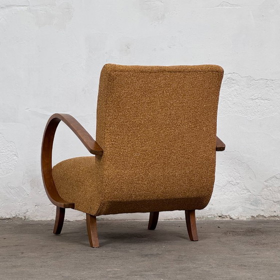 Image 1 of Coppia di poltrone Art Déco H-410 completamente restaurate, di Jindřich Halabala, 1930