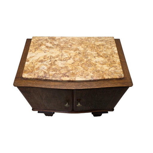 Art Deco bedside table with marble top