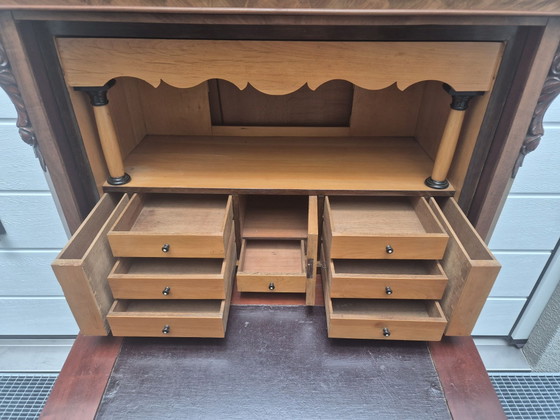 Beautiful antique Biedermeijer secretaire / cabinet, Sideboard, Wood, Brown (photo 10 of 13)