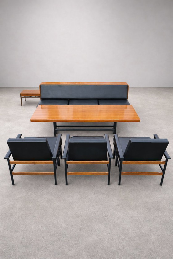 Image 1 of Retro-Sofa, Sessel und Tisch, 1960er Jahre, „Belmondo“, Tschechoslowakei