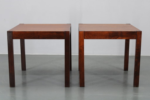1960s Set of Two Square Side/Coffee Wooden Tables, Denmark