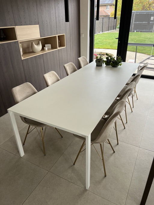 Eettafel wit + 8 stoelen