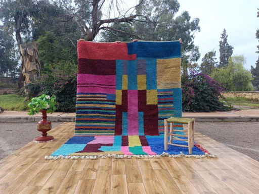 Mehrfarbige Berber-Tapis aus Leinen, 350 cm x 200 cm