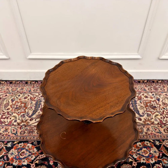 antieke Engelse tweelaags desserttafel, Salontafels, Hout, Bruin, Chesterfield (foto 5 van 6)