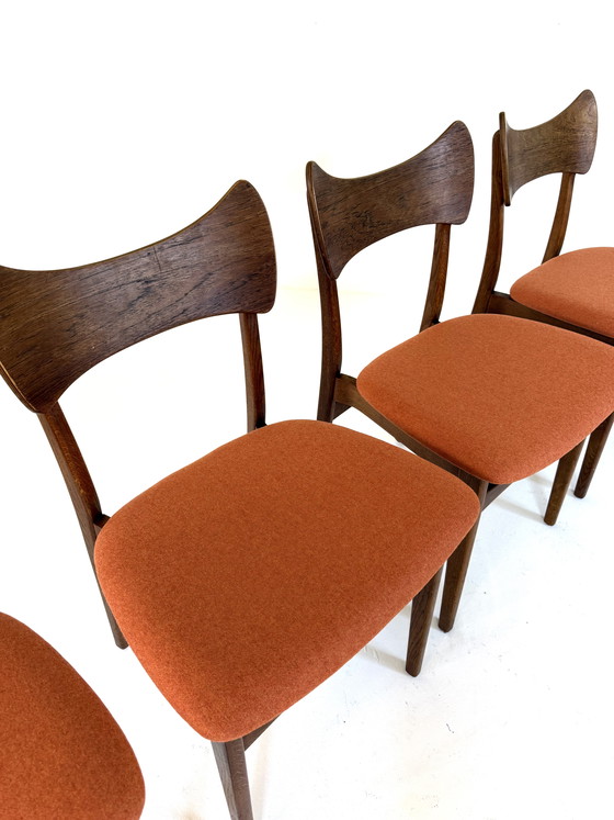 Image 1 of 6 chaises de salle à manger danoises en teck restaurées, années 60