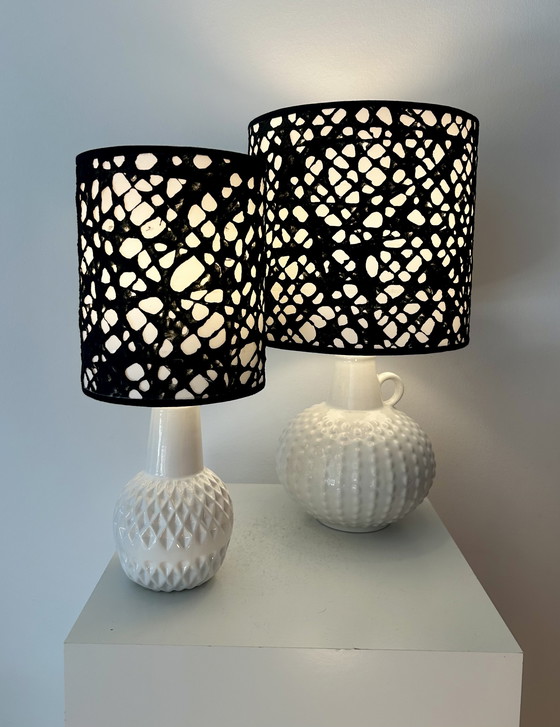 Image 1 of Rare mid-century vase lamp with Japanese shade