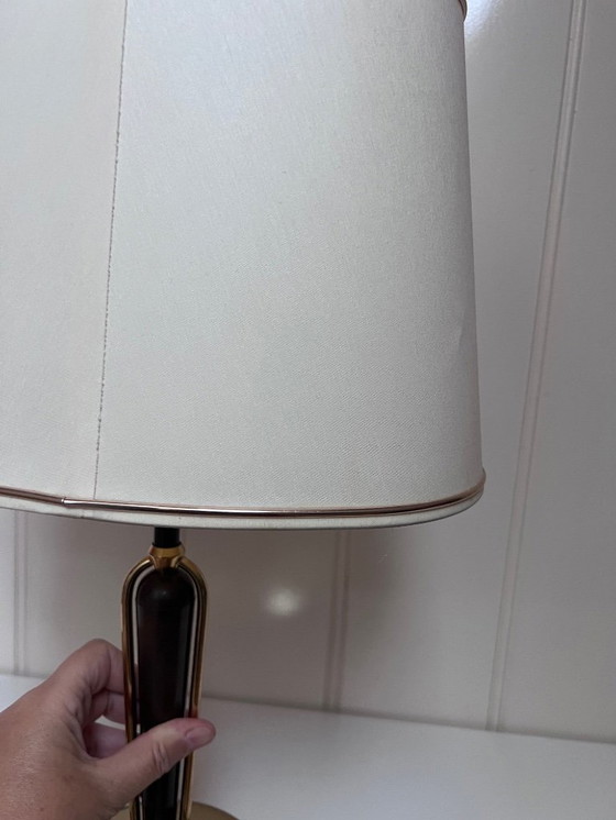 Image 1 of Lampe de table Hollywood Regency en laiton