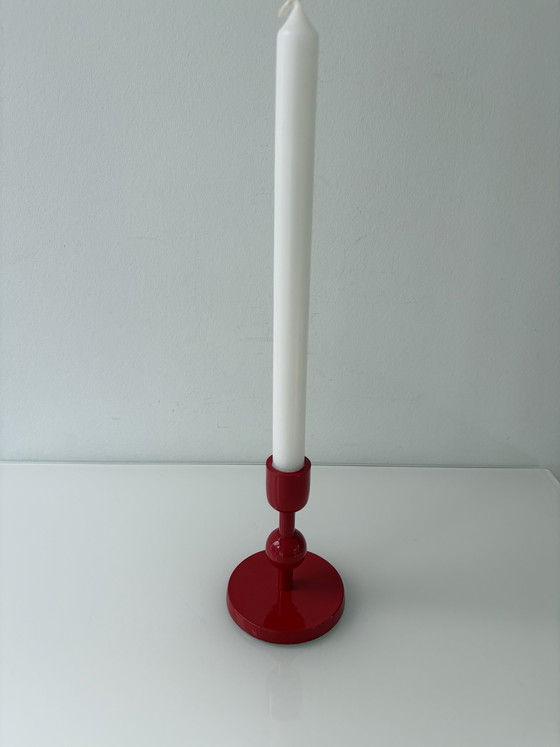 Portacandele in Metallo Rosso Fuoco – Design Moderno – rvs (photo 2 of 10)
