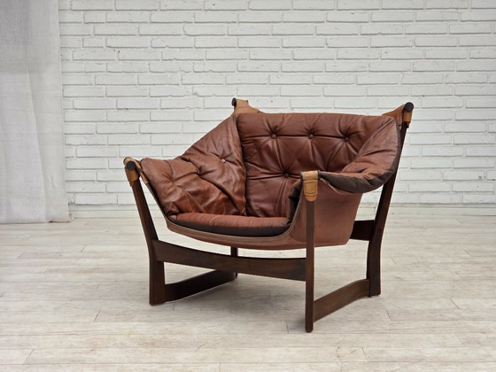Image 1 of Fauteuil lounge « Trega », design norvégien des années 1970 par Tormod Alnaes.