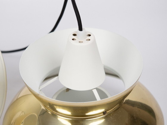 Coppia di 2 Lampade a Sospensione Vintage Danesi Doo Wop di Henning Klok, Louis Poulsen, anni '40 – Aluminium (photo 8 of 14)