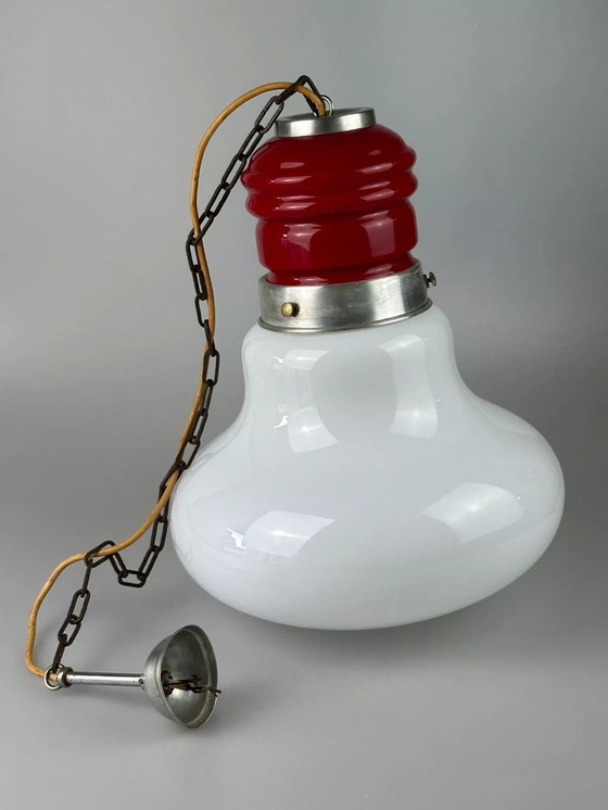 Image 1 of Lampada a sospensione anni '60-'70 Lampada da soffitto in vetro di Murano Italia Design Space Age