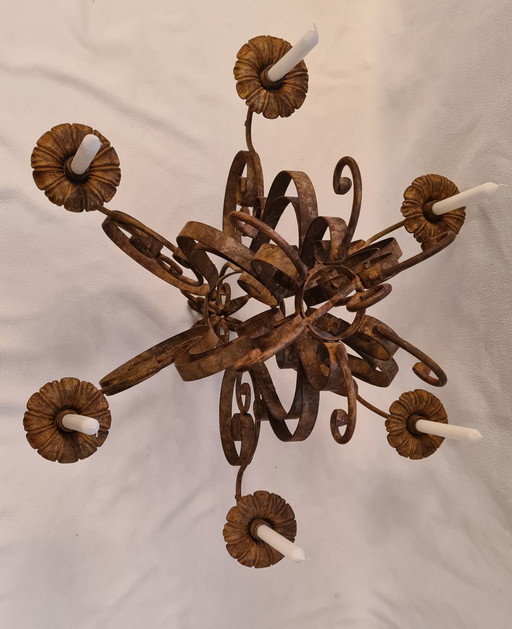 Chandelier with 6 candles - Baroque - Iron (cast iron/wrought iron)