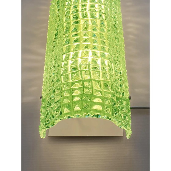 Image 1 of Italienische moderne grüne Murano-Glas-Wandleuchten „Krokodil“ – Paar
