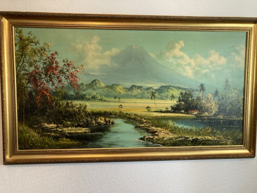 Prachtig groot Indisch landschap  schilderij Mooi Indie 140x 80