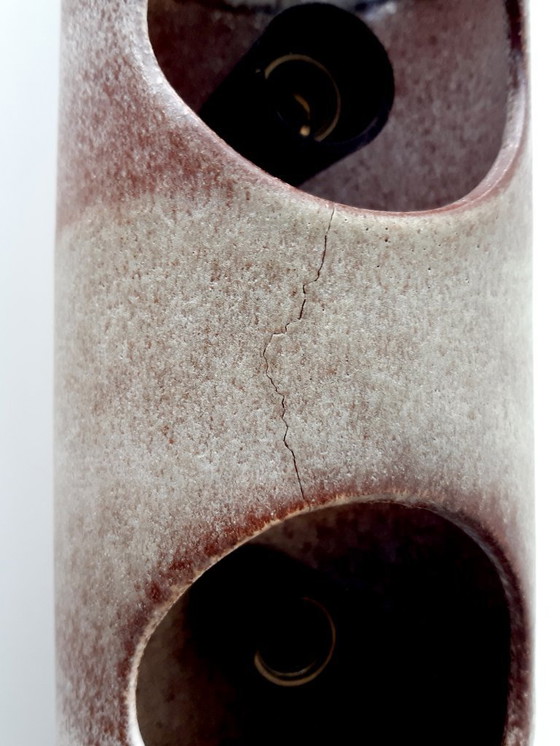 Image 1 of Lampada da parete vintage in ceramica e terracotta, stile Fat Lava della Germania Ovest, lampada da parete retrò in ceramica, la
